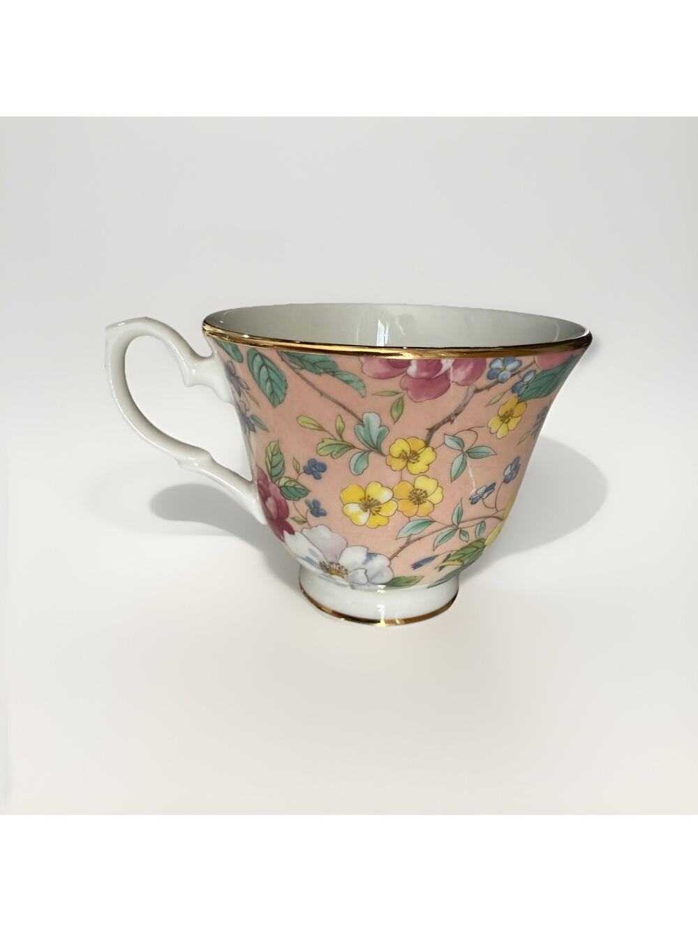 Vtg Chelsea Garden Autumn Peach DUCHESS Teacup Fine Bone China Made In England